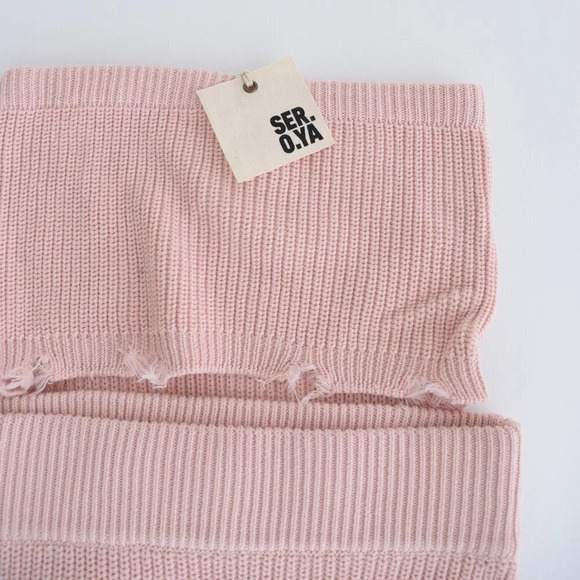 SER.O.YA Lola Dress 2 Piece Matching  Set Distressed Crop Top & Mini Skirt M NWT - Picture 7 of 11